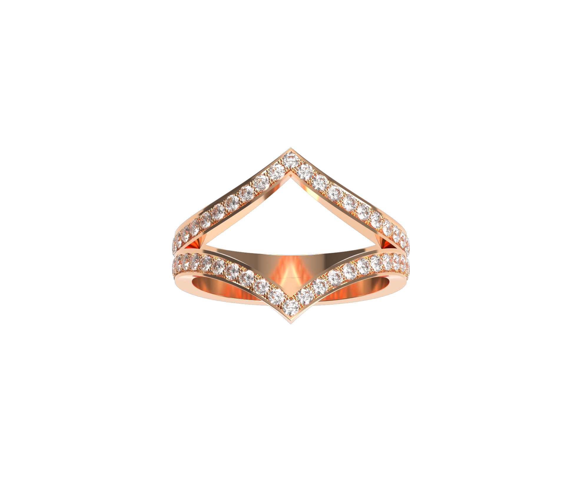 Bague Double arrow